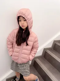 아이들을위한 겨울 줄무늬 아래로 자켓 소녀 소년 지퍼 코트 어린이 겉옷 따뜻한 솔리드 의류