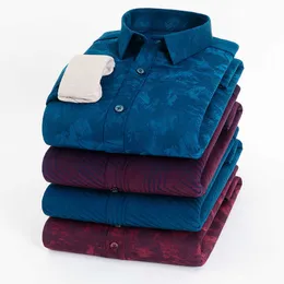 Cashmere Mäns Tjock Varm skjorta Höst och Vinter Mode Plaid Striped Casual Shirt Feber och Cold-Resistant Slim Top 210531