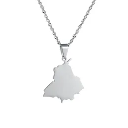 Pendant Necklaces Stainless Steel India Punjab State Map Neckalces For Women Unisex Ethnic Jewelry