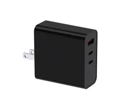 Smart Super Silicon Szybka ładowarka do adaptera Apple Power Adapter Dual PD3.0 Type-C Głowica ładująca, ładowarki 2C1A, PD65W Multi-Interface szybsze ładowanie Smartfony Laptopa USB C.