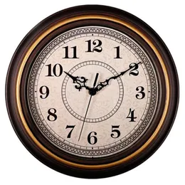 Wandklokken CNIM 12-inch stille niet-tikkende ronde klokken, decoratieve vintage stijl, thuis keuken/woonkamer/slaapkamer(G