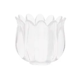 Crystal Glass Tulip Votive Candle Holder Flower Petal Shaped Tealight Scented Jar Decor Vase For Home Wedding Clear Amber