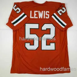Anpassad Ray Lewis Miami Orange College Stitched Football Jersey Lägg till valfritt namnnummer