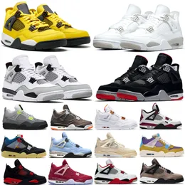 Scarpe da pallacanestro Uomo Donna 4s Black Cat Cement White Oreo 4 Fire Red Thunder Motosports Shimmer University blue Pure Money Sail Mens Sports