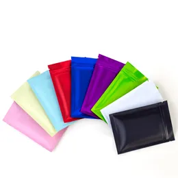 Verschiedene Farben und Spezifikationen, matte Verpackungsbeutel mit Reißverschluss, 100 Stück/Los, leere bunte Muster-Geschenkbeutel mit Reißverschluss