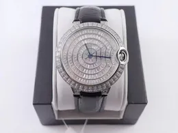 Top orologio da uomo con diamanti, T-diamante intarsiato a mano doppio vetro zaffiro profondo impermeabile