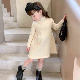 Sukienka sweter z dzianiny dla dziewczynek ubrania dla dzieci dziewczyny księżniczki sukienka butików strój długim rękawem Vestido Infantil G1215