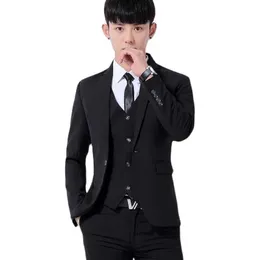 Male Suit Korean Version Of Suit Four Seasons Men's Clothes And Trousers Two Piece Set Groom Groomsman Wedding DressSlim Version X0909