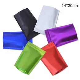 Multi-Colors Stå upp Zip Lock Mylar Folie Dry Flower Packing Väskor Zipper på Top Matte Mat Förpackningspåsar 14 * 20cm