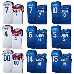 Landslagsbaskettröjor USA Sommar 9 Jerami Grant 11 Kevin Love 13 Bam Adebayo Draymond Green Jrue Holiday Khris Middleton Amerikanska män Ungdom