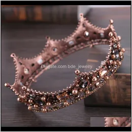 Saç Jewelrybaroque Kadın Kraliçe Vintage Style Girls Pearl Rhinestone Taç Düğün Partisi Gelin Tiaras Moda Mücevher Drop Teslimat 2021 BSA6