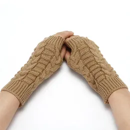 Sporthandschuhe gestrickt lange Hand Mode Frauen warm bestickt Winter fingerlos Mädchen Goth Kleidung Punk Gothic