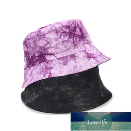 Wide Brim Hats Double-sided Wearing Cap Visor Bucket Hat Men And Women Street Trend Tie-dyed Ink Painting Pattern Fisherman1