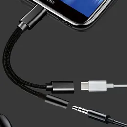 2in1 USB Type-C до 3,5 мм AUX Jack Audio Spritter Converter Adapter + Зарядный кабель для Samsung S20 S10 HTC LG