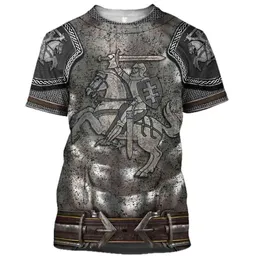 Drop 3D Printed Knight Medieval Armor Men t shirt Knights Templar Harajuku Fashion Tee summer Casual Unisex tees 210706