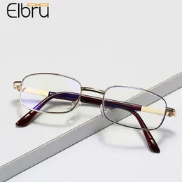 Sunglasses Elbru Anti Blue Light Reading Glasses Women Men Gold Metal Clear Lens Presbyopia Eyeglasses With Box Cloth Diopters +1.0 +4.0