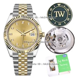 8 estilos Relojes de lujo 126333-0012 TW 41 mm 904L Acero inoxidable Cal.3235 Reloj automático para hombre Zafiro Champagne Dial Pulsera de dos tonos de oro de 18 quilates Relojes de pulsera para caballero