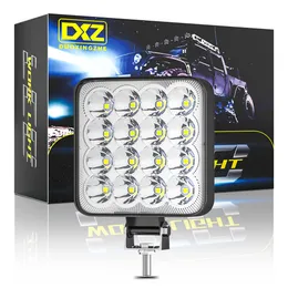 Barra luminosa da lavoro a 16 LED 48W 3030LED Faretto luminoso quadrato per SUV fuoristrada ATV Trattore Barca Camion Escavatore Fari Illuminazione