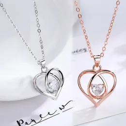 10pcs Party Favor Heart Pendant Necklaces S925 Sliver Forever Love Jewelry Necklace for Women Mother Girlfriend Wife without Gift Box