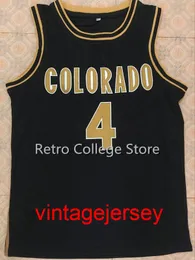 #4 CHAUNCEY BILLUPS Maglia da basket retrò College dei Dolphins Colorado Buffaloes cucita con nome e numero di qualsiasi dimensione