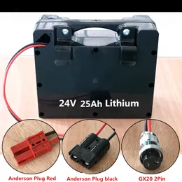 24V 25AH Electric Wheelchair Lithium Ion Battery Pack med ABS -fodral för golfvagnar Solar Energyoutdoor Headlamp Home Inverter