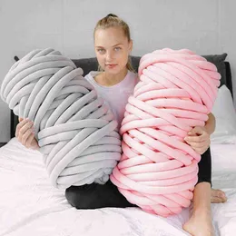 1PC 500G The New Thick Wool Yarn Core Filling Cotton Cored Hand-knitted Machine Washable Can Not Wash Hair Y211129