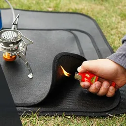 Outdoor Camping Feuerfeste Tuch Picknick Grill Flammhemmende Schutzmatte Silikon Beschichtet Feuerfeste Grill Matte BBQ Ausrüstung Y0706