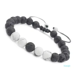 Naturliga stentillbehör 8mm Natural White Pine Volcanic Rock justerbar armband