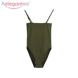 AELEGANTMIS السباغيتي حزام مثير عارية الذراعين ارتداءها النساء الصيف bodycon بروتيل berysuits أسود أبيض حللا قمم 210607