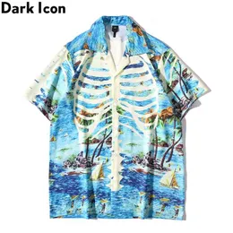 Dark Icon Bones Light Weight Hawaiian Shirts Men Summer Polo Vintage Men's 210809