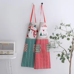 Aprons Linen Apron Smock Christmas Santa Claus Decorate Creative Kitchen Clean Sleeveless Home Women