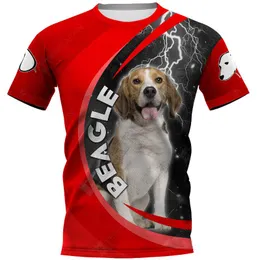 Beagle 3D Drukowane koszulki Damskie dla mężczyzn Summer Casual Tees z krótkim rękawem Koszulki Drop Men's