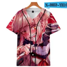 Verão Moda Homens Jersey Vermelho Vermelho Branco Amarelo Multi 3D Imprimir Manga Curta Hip Hop Solta T-shirt Baseball Camisetas Cosplay Costume 065