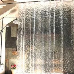 Wasserdichter 3D-Duschvorhang mit 12 Haken, transparent, für Heimdekoration, Badezimmer-Mithelfer, 180 x 180 cm, 180 x 200 cm, 210609