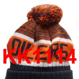 2021 Oilers Hockey Beanie North American Team Toppa laterale Winter Wool Sport Cappello lavorato a maglia Berretti con teschio A1