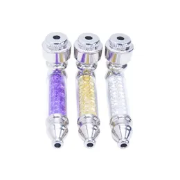 Cool Colorful Snake Decorate Metal Mini Pipes Dry Herb Tobacco Smoking Tube With Cover Caps Holder Portable Innovative Design Handpipe DHL Free