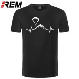 Parapendio Montagne Ecg Battito Cardiaco T Shirt Designer Summer Style Uomo Top Traspirante Streetwear XS-5xl Modello Vendita 210629