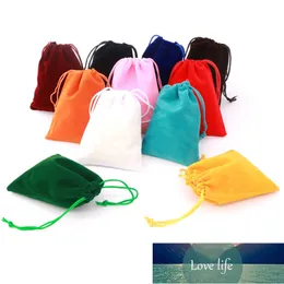 Party Supplies 100Pcs/lot 5x7 7x9 8x10 9x12cm Coloful Velvet Bags Jewelry Packaging Display Drawstring Gift 55