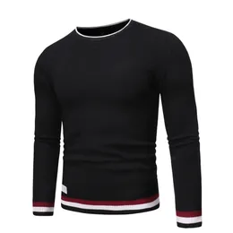 de Algodn Alta Calidad Marca Para Hombre Manga Larga Jerseys Cuello Redondo Punto Casual Tops Ropa 210809