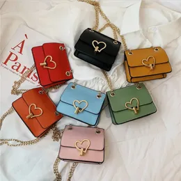 Mini Children Handbag Lovely PU Heart Lock For Girl Shoulder Bag Party Gift Bags Wholesale Child Bag