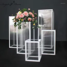 Acrylic Geometric Pillar Iron Rack Wedding Props Cake Flower Stand Table Crafts Decor Candy Display Pedestal Columns Shelf1