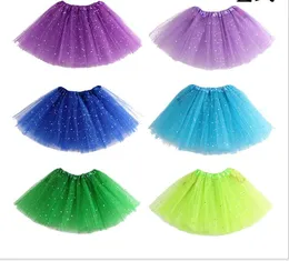 Dziewczyny Tutu Spódnice Dzieci Odzież Stars Glitter Balet Fancy Pettiskirt Scena Stage Dancewear Kostium Lato Tulle Księżniczka Mini Dress