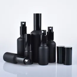 5ml 10ml 100ml black glass spray bottle vacuum parfume Fine Mist Atomizer travel refillable Essential Oil Cosmetic Pump Bottle