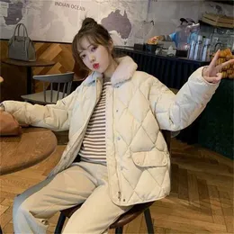 Europen Vinter Koreansk Chic Warm Little Ling Gitter Cotton-Padded Jacket 211018