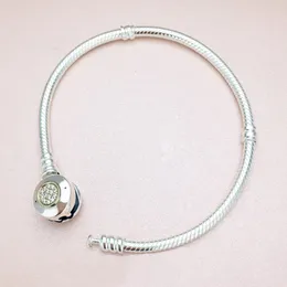 925 Sterling Silver Armband För Kvinnor Fina Smycken CZ Diamond DIY Fit Original Pandora Charms Pärlor Shine Classic Basic Bracelet Ladies Present med låda