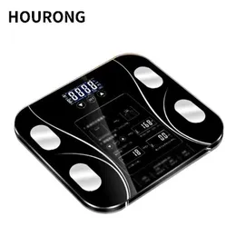 Bluetooth Smart Weight Scale Human Health Analyzer Höghållfast Härdad Glas Multifunktionell LED Display Skala H1229