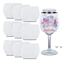 Drinkware Handle Case Sublimation Blank 10oz 12oz Wine Glass Tumbler Neoprene Insulator Sleeve Holder Cover For DIY Ornaments RRF12482