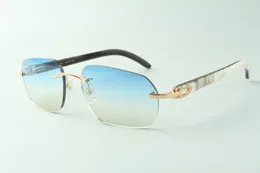 Direktförsäljningsdesigner solglasögon 3524024, blandade buffelhorntempelglasögon, storlek: 18-140 mm
