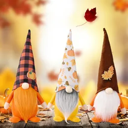 Party Favor Autumn Harvest Festival Pumpkin Maple Leaf faceless Standing Doll Decoration Shopping Mall Home Thanksgiving Decoration