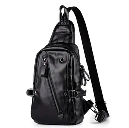 Men designer Crossbody Bags Crazy Horse Chest Bag's Leather Bages Retro Men's Zip Pocket Short luxurys Travel Bag